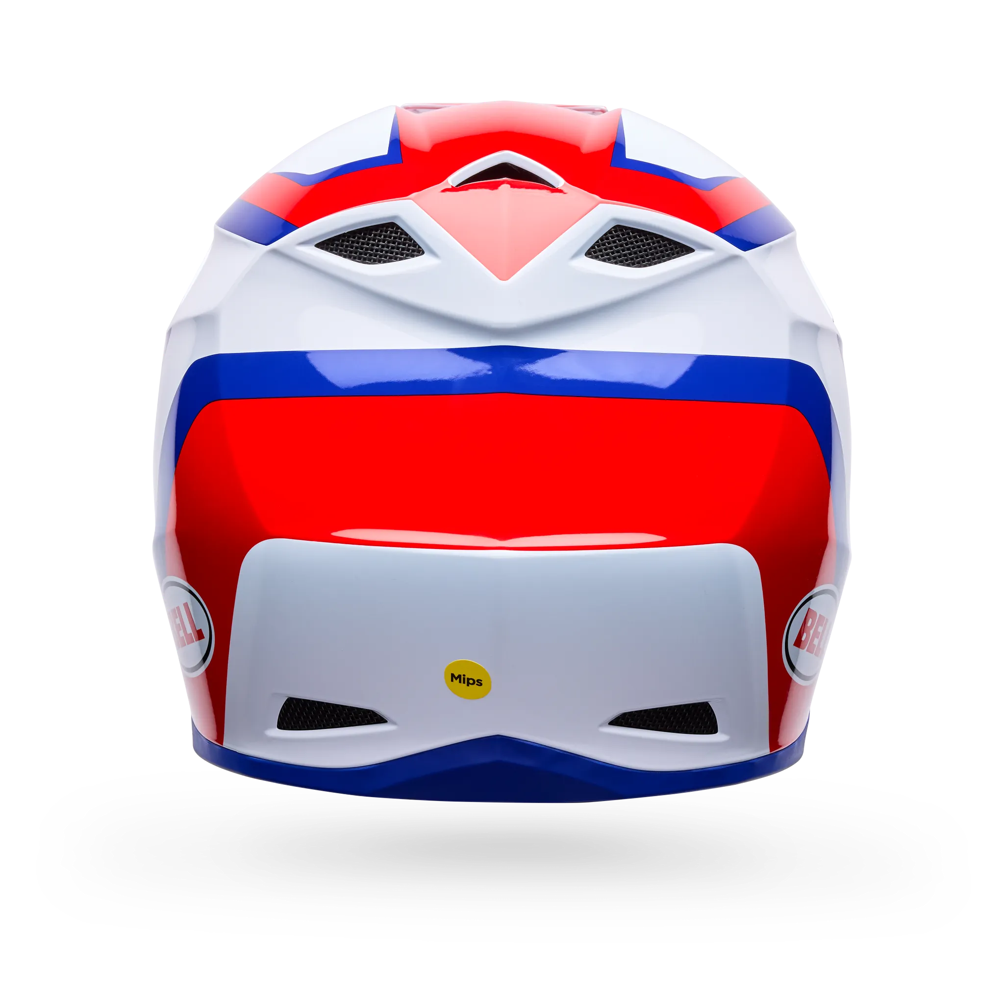 Bell MX-10 Mips Dyno Motorcycle Helmet - Red/White - Back View
