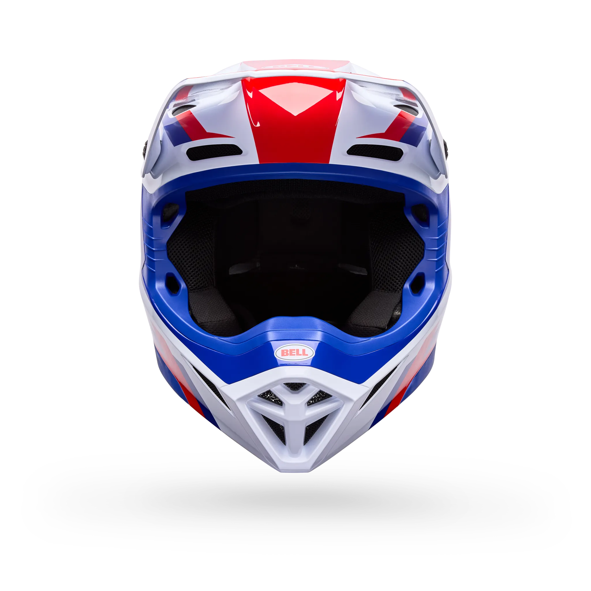 Bell MX-10 Mips Dyno Motorcycle Helmet - Red/White - Front View