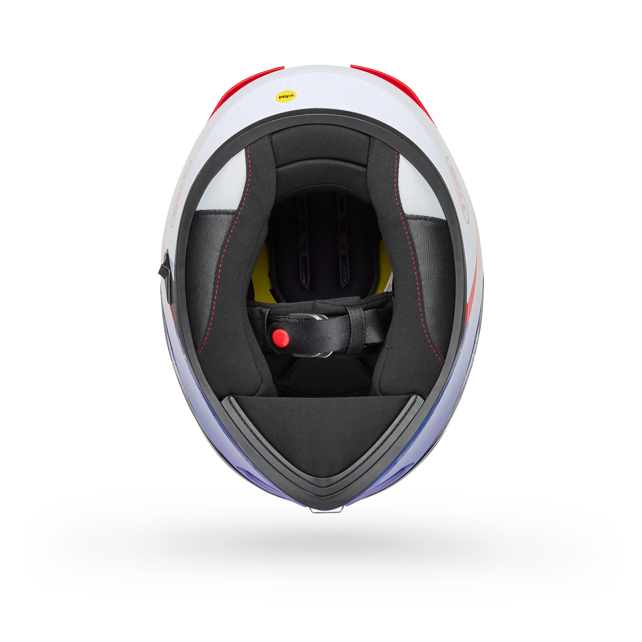 Bell Lithium Mips Bash Full Face Motorcycle Helmet - White/Blue - Bottom View