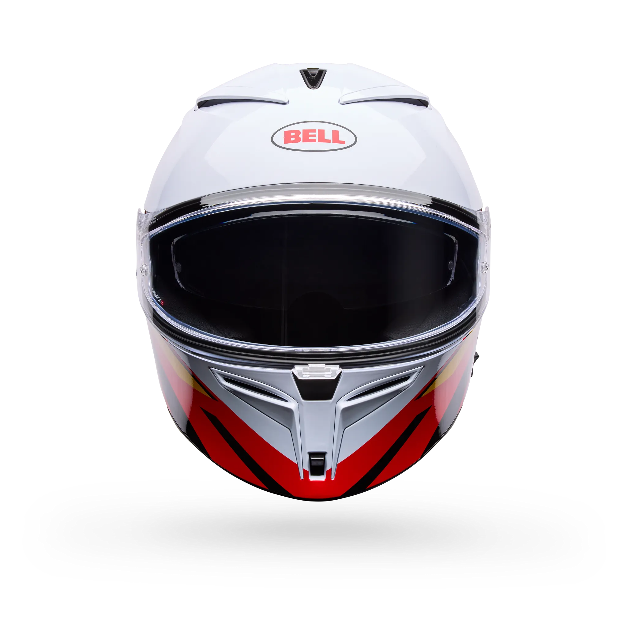 Bell Lithium Nova Full Face Motorcycle Helmet - White/Red - Front View