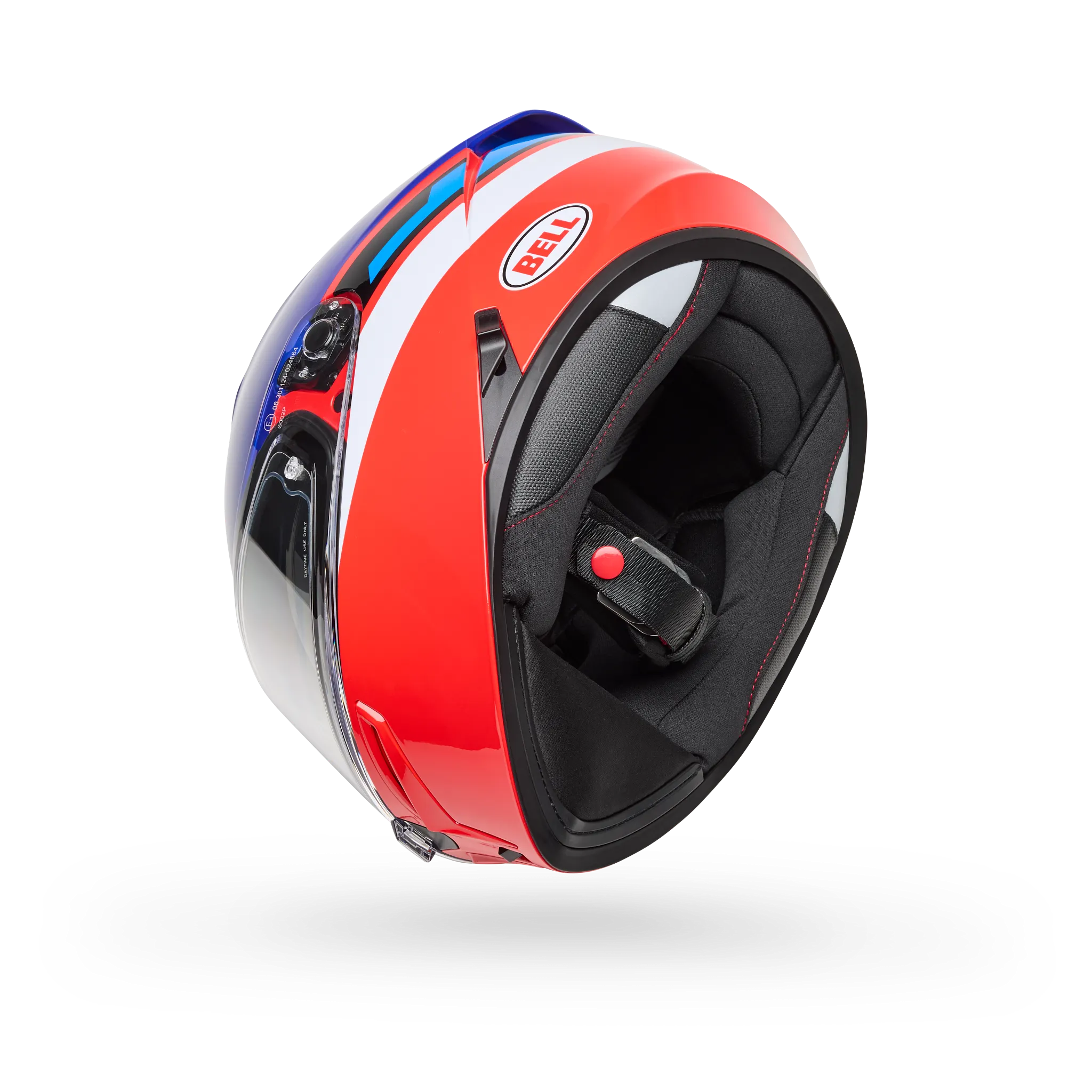 Bell Lithium Motion Full Face Motorcycle Helmet - Blue/Red - Bottom Side View