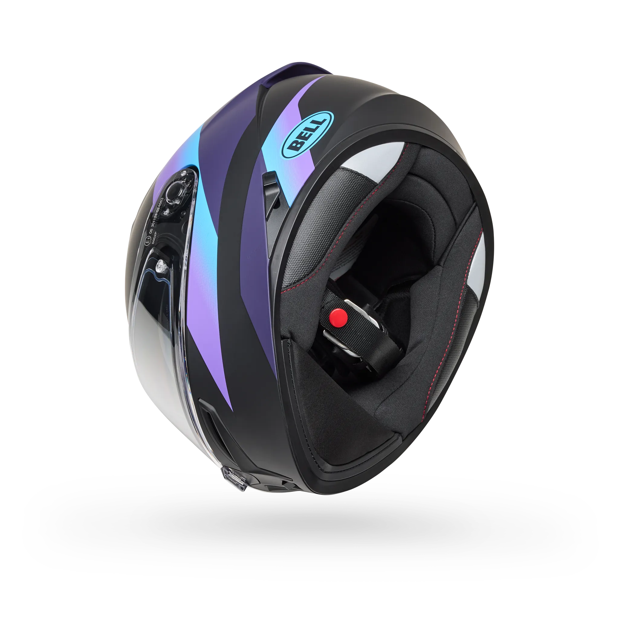 Bell Lithium Passion Full Face Motorcycle Helmet - Black/Purple - Bottom Side View