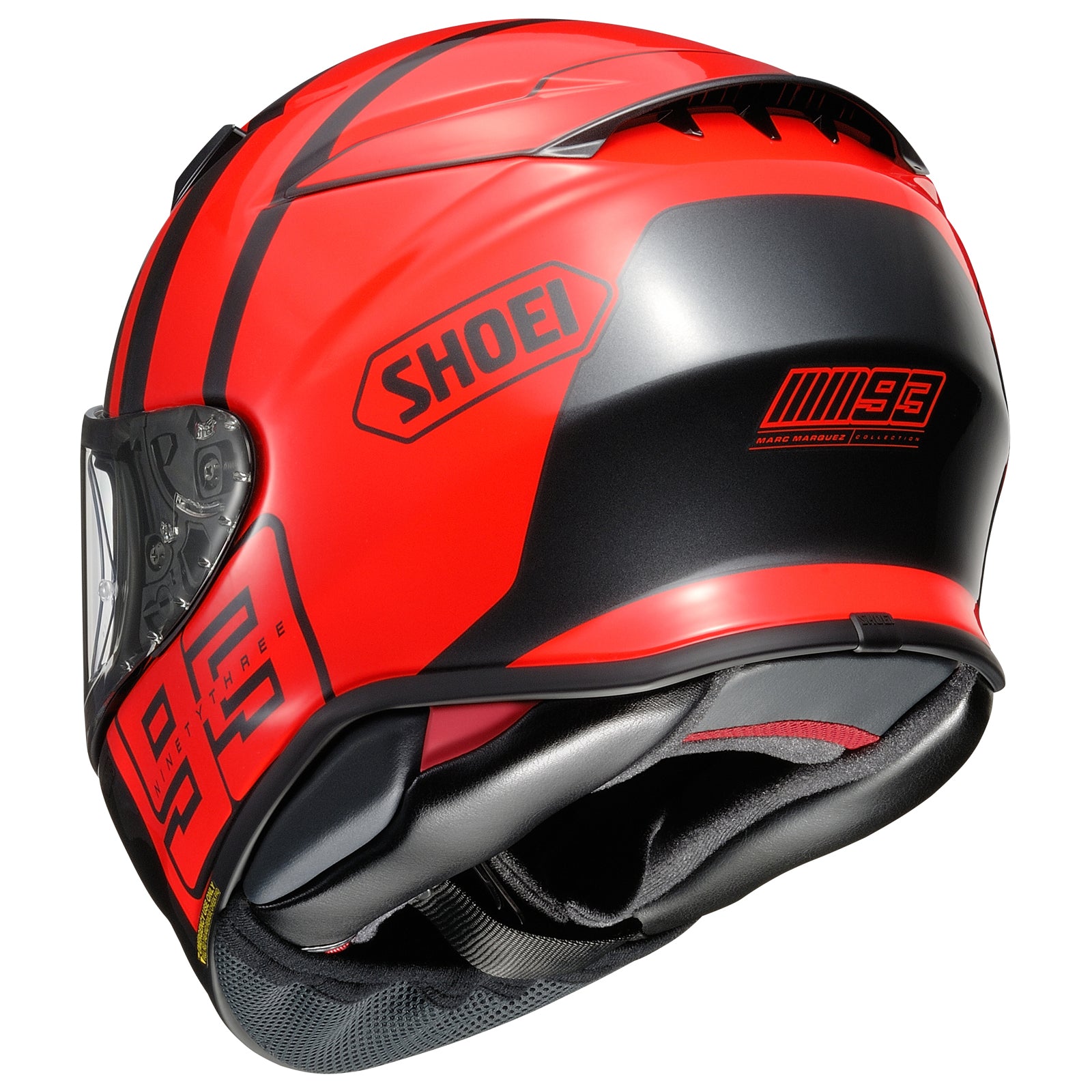 Shoei RF-1400 MM93 Collection Track Full Face Motorcycle Helmet - Rear Side  View
