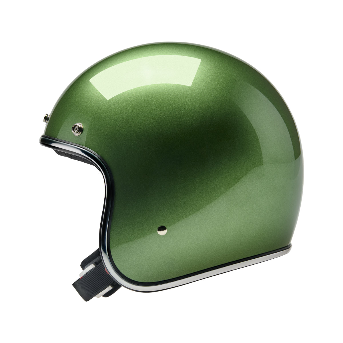 Biltwell Bonanza Metallic Irish Green Open Face Motorcycle Helmet