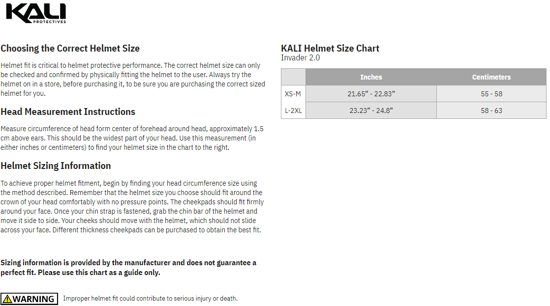 Kali-Invader-2.0-Camo-Full-Face-Bicycle-Helmet-size-chart