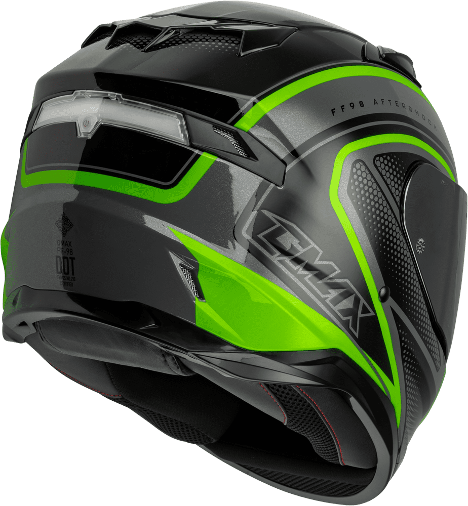 Ff 98 Aftershock Helmet Grey/Neon Green LG Ff 98 Aftershock Helmet Grey/Neon Green LG
