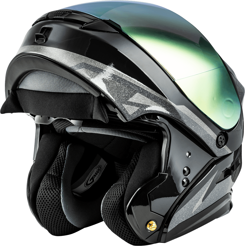 Gmax MD-01 Volta Grey-Silver Metallic Modular Motorcycle Helmet