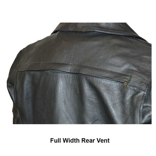 Vance VL509 Men's Functional Pockets Black Premium Cowhide Biker Cruiser Jacket - Detail