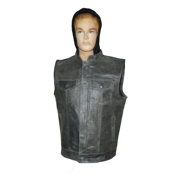 RUBSONS SOA Gilet In Pelle Da Biker - Giubbotto In Vera Pelle - 3