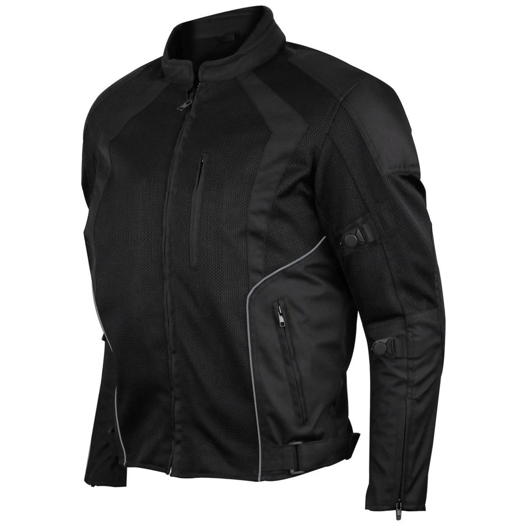 Mens All Weather CE Armor Black Mesh Motorcycle Jacket – Team Motorcycle