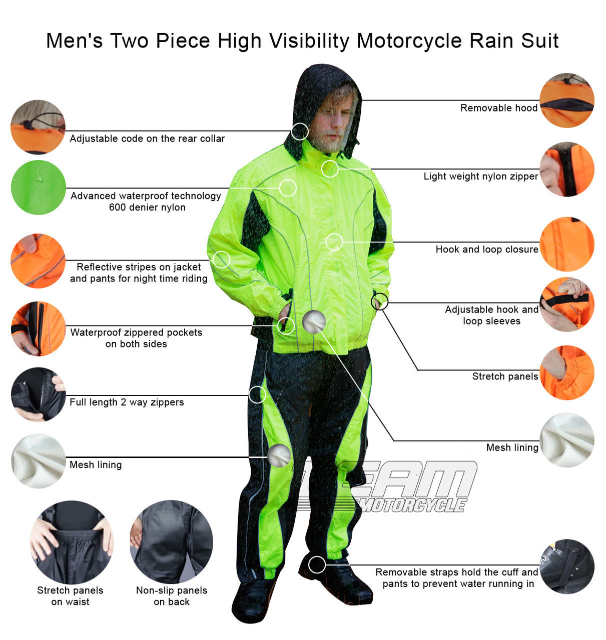 Jafrum Thunder Under RS5020 Men's Hi Visibility Orange and Yellow