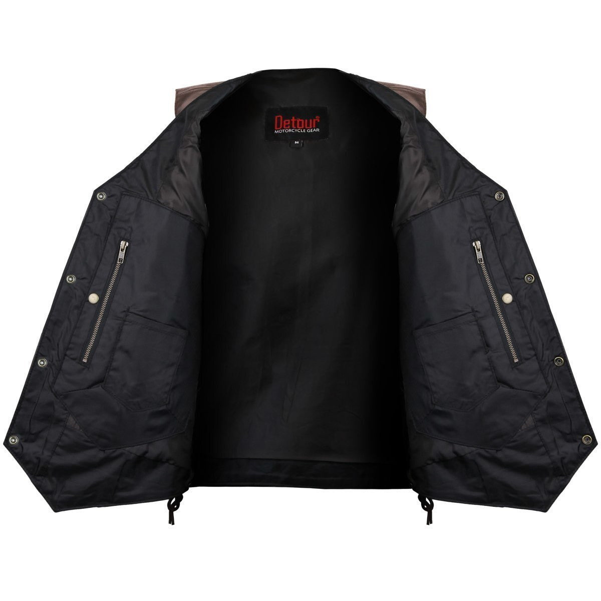 Jafrum MV915 Mens Brown Ten Pocket Cowhide Leather Motorcycle Vest