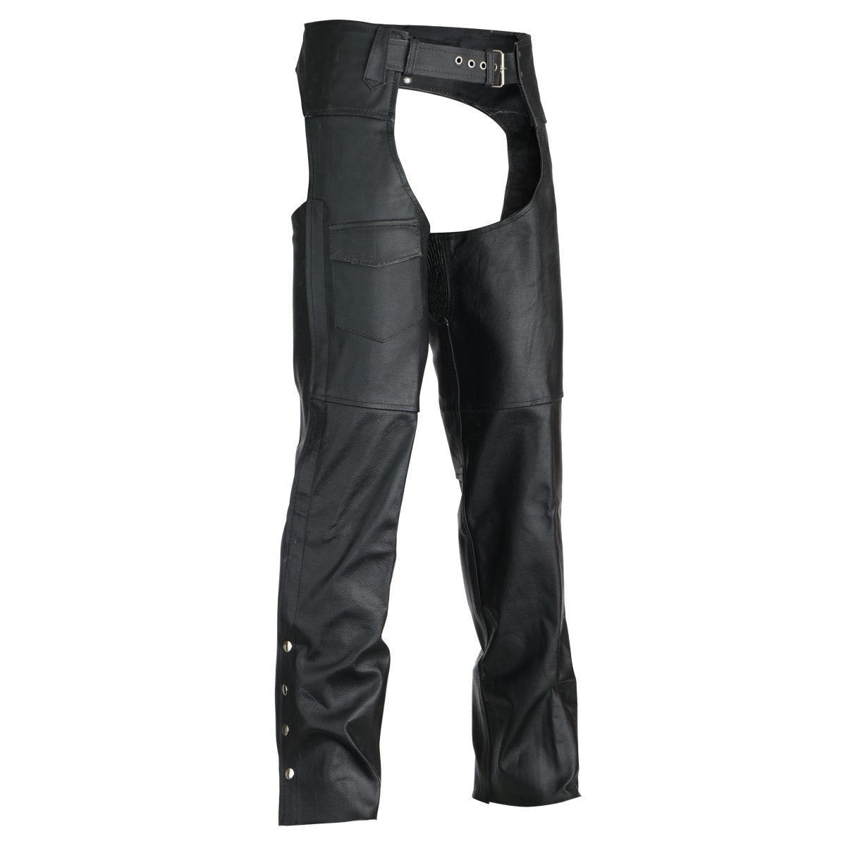 Vance Leather Unisex Black Zip-out Insulated Pants Style Biker Leather Motorcycle Chaps