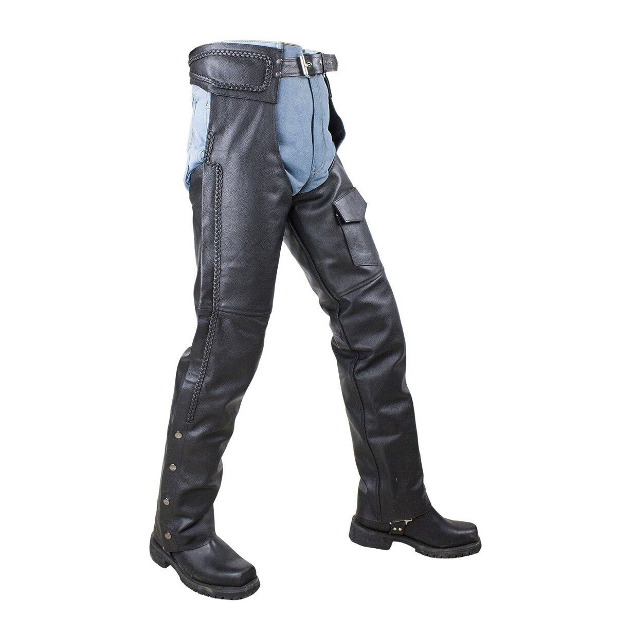 Vance Leather VL802S Mens and Womens All Season Black Zip-out