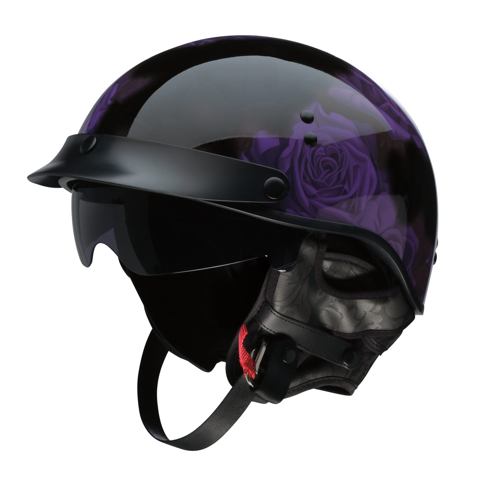Z1R Vagrant NC Rose Half Face Motorcycle Helmet