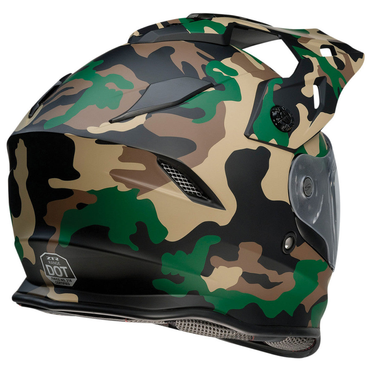 Z1R Range Camo Helmet - Woodland Rear View