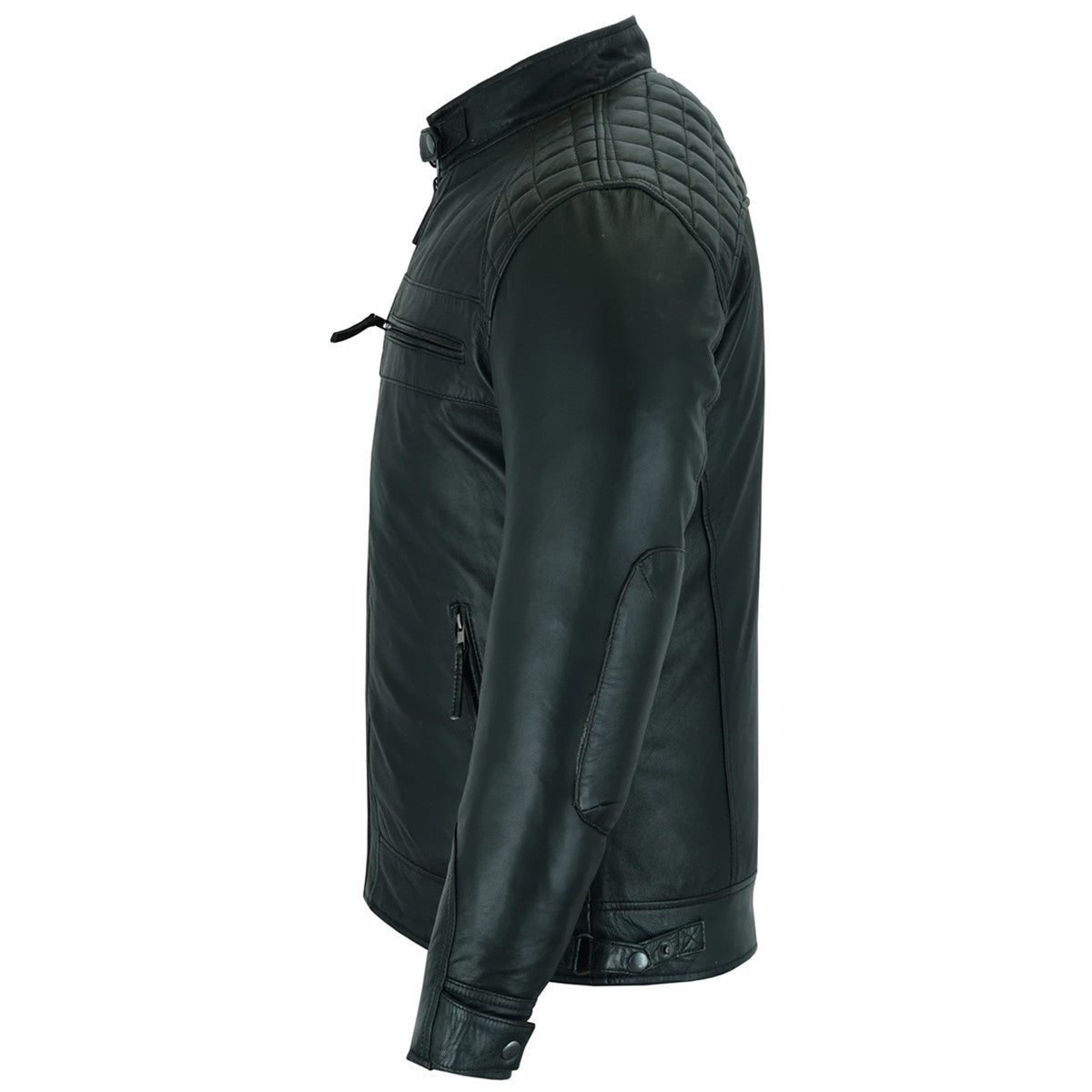 Gatsby Black Waxed Lambskin Motorcycle Leather Jacket