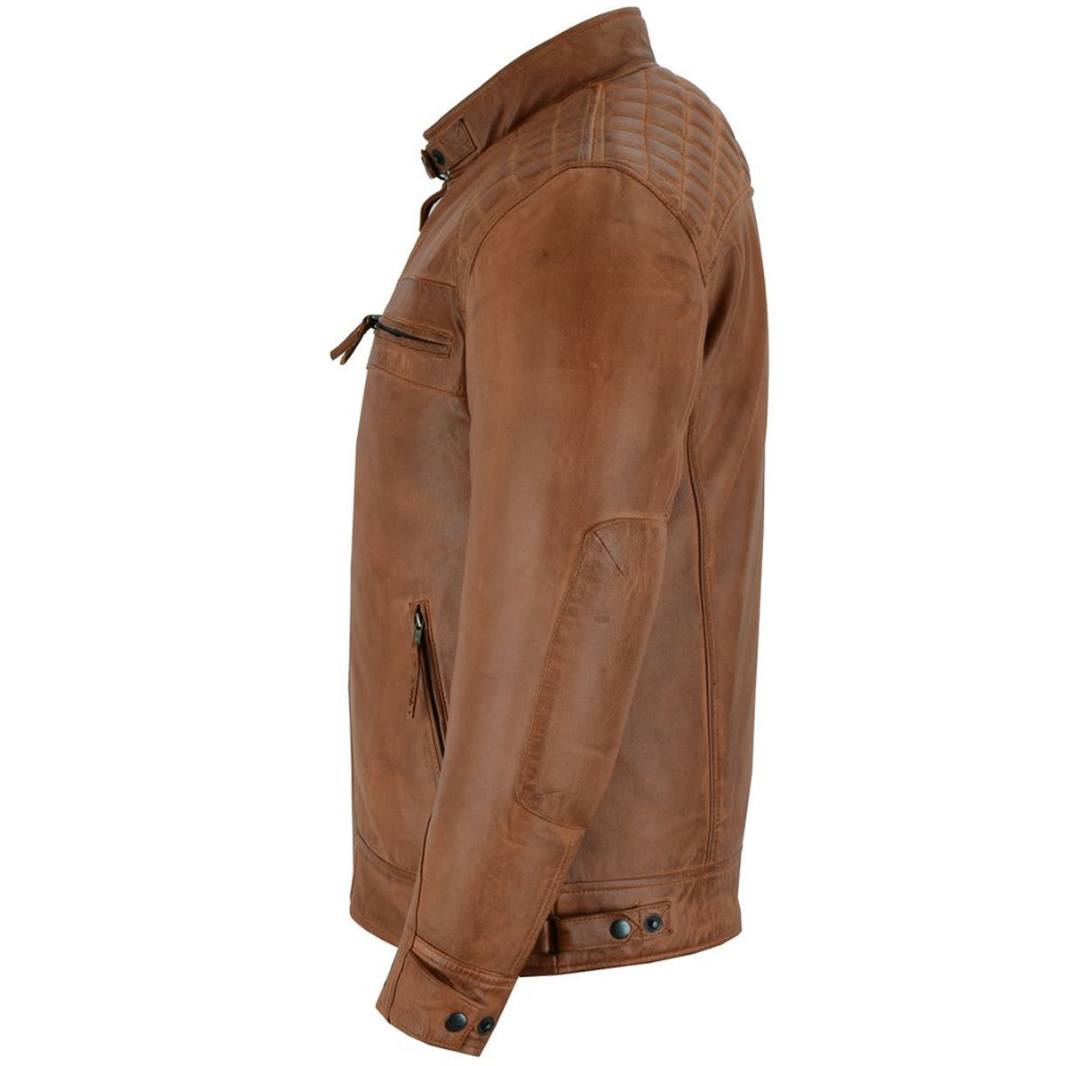 バイクレザージャケット　Triumph VANCE JACKET BROWN Vance Men's Austin Brown Motorcycle Trucker Leather Jacket | TM