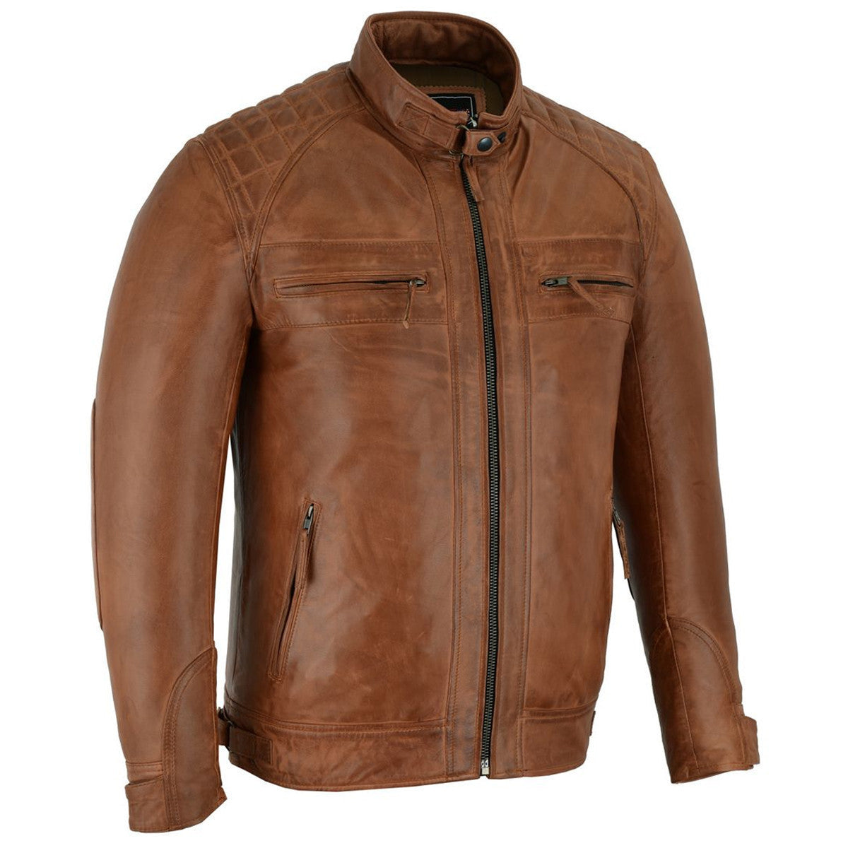 Lambskin Austin Brown Motorcycle Leather Jacket
