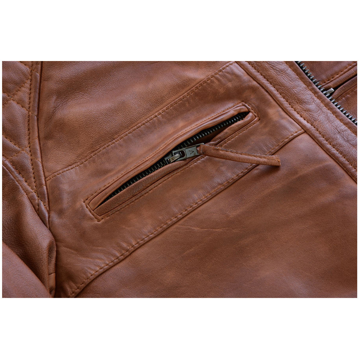 Lambskin Austin Brown Motorcycle Leather Jacket