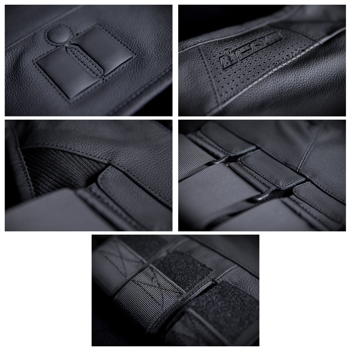 ICON Regulator Vest D30 バイクウェア ICON Regulator D3O Leather Motorcycle Vest (Black) Choose
