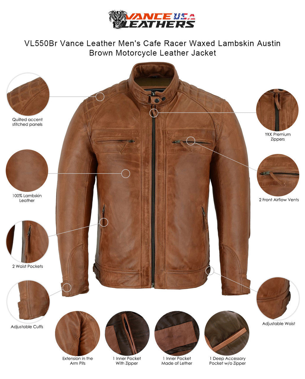 バイクレザージャケット　Triumph VANCE JACKET BROWN Triumph Vance Jacket Brown | Triumph Direct