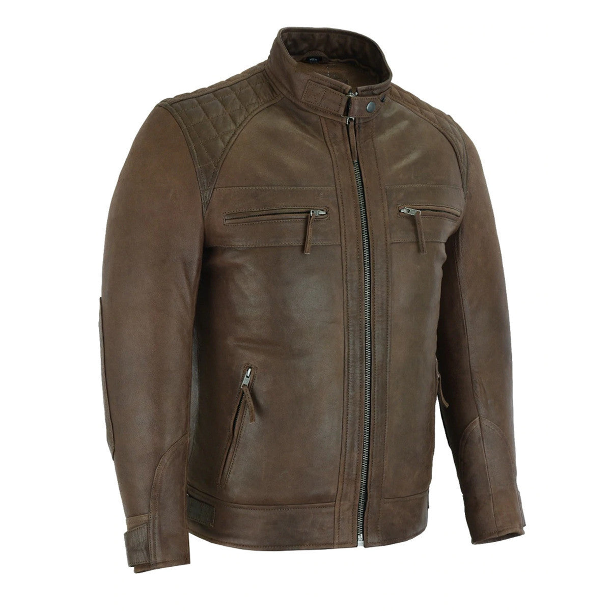 Lambskin Chocolate Brown Motorcycle Leather Jacket