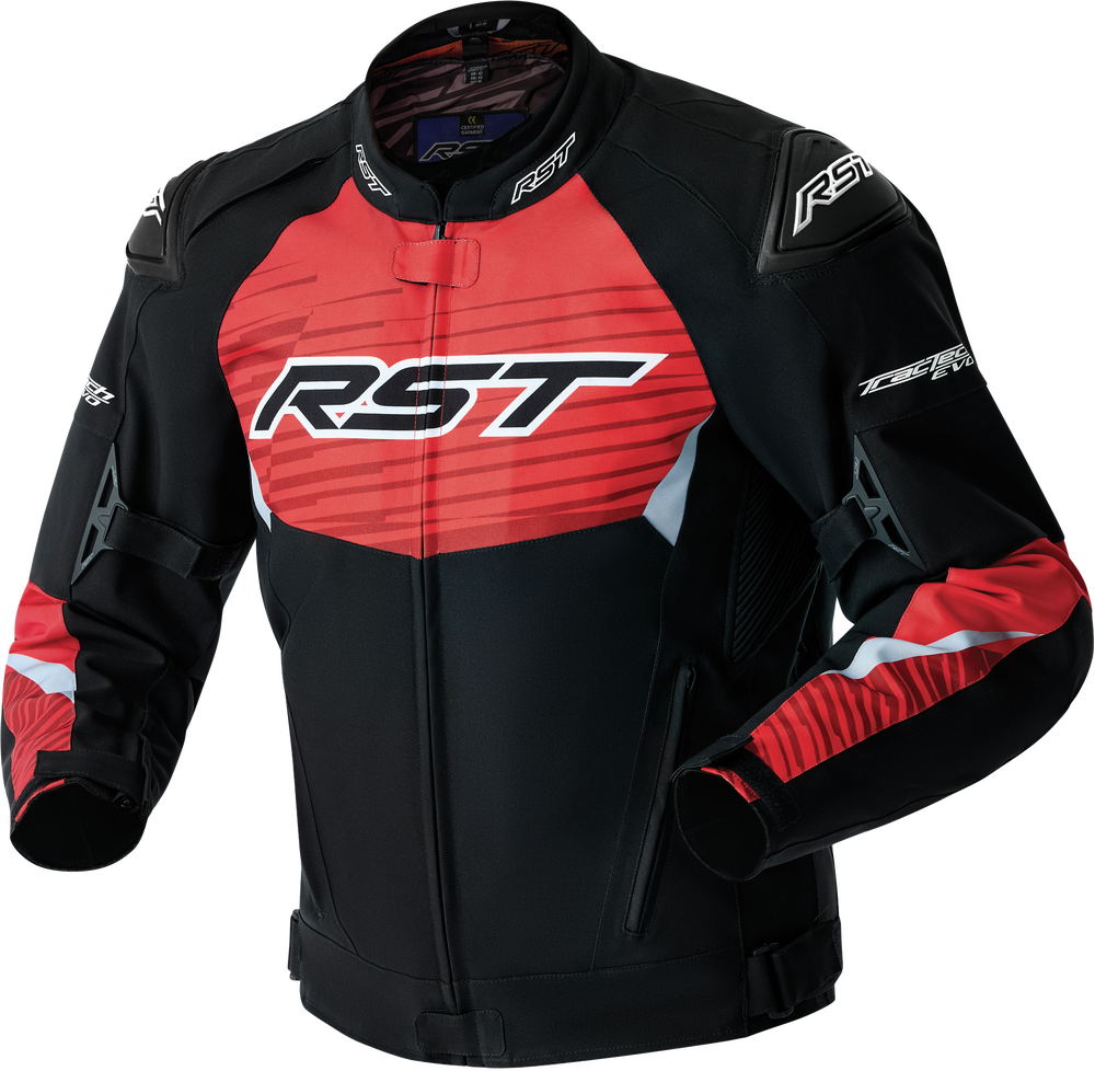RST Moto Men's Tractech Evo D3O Textile Motorcycle Jacket - Black/Red