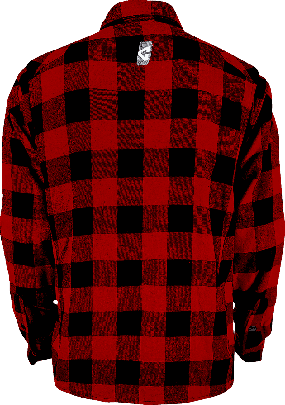 Gerbing Men's 7V Battery Heated Flannel Shirt - Red - Back View