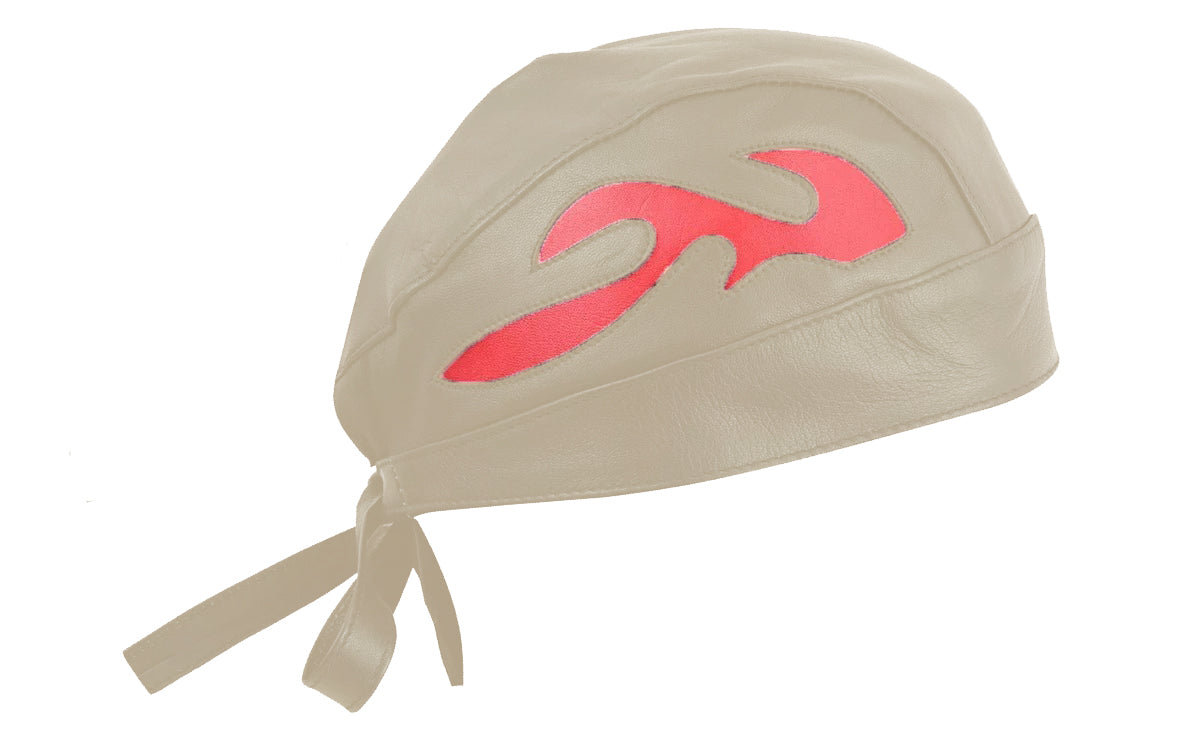 Vance AC7 Motorcycle Biker Leather Skull Cap Du Rag Bandana