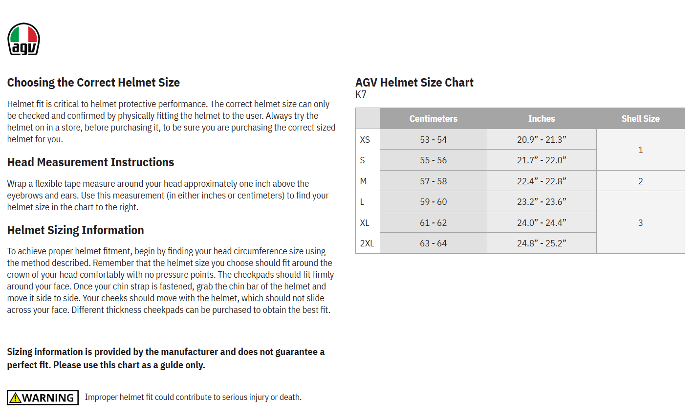 AGV K7 Flow 46 Full Face Motorcycle Helmet