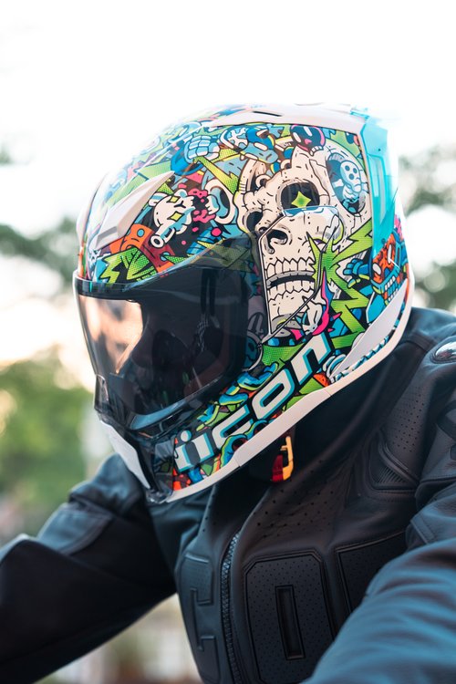 Icon Ultraflite Doodle 3 Full Face Motorcycle Helmet - Team Motorcycle