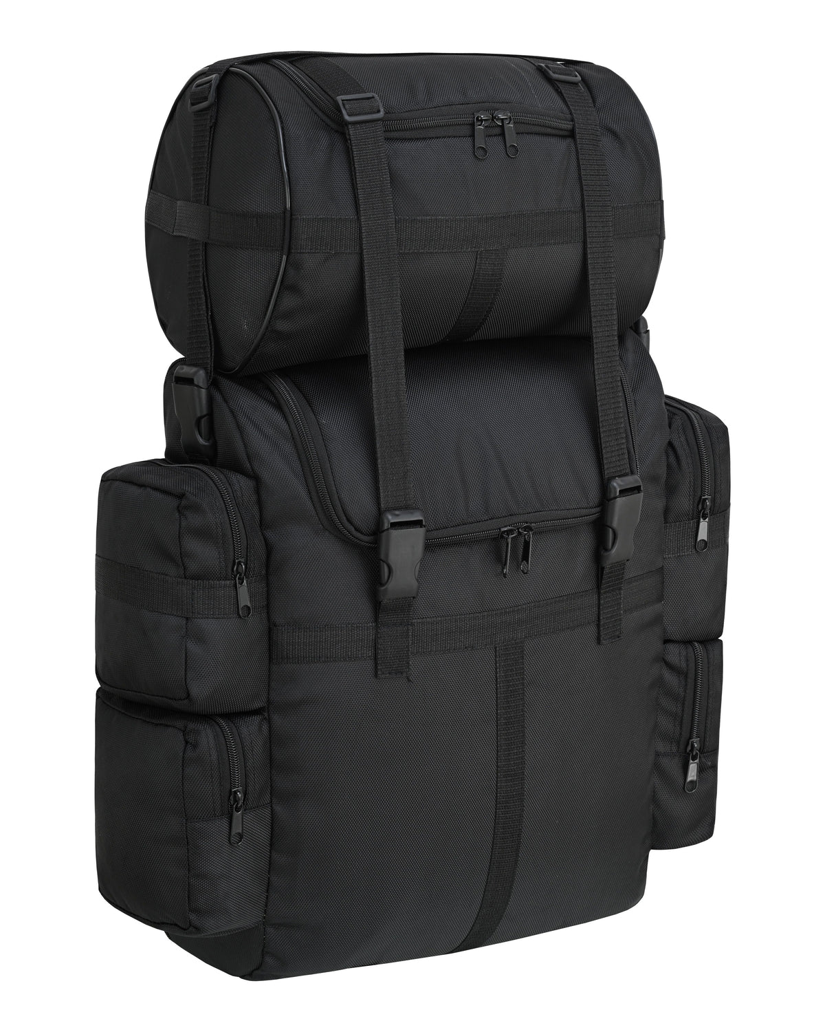 Vance Black Textile Medium Motorcycle Sissy Bar Bag with Rain Cover