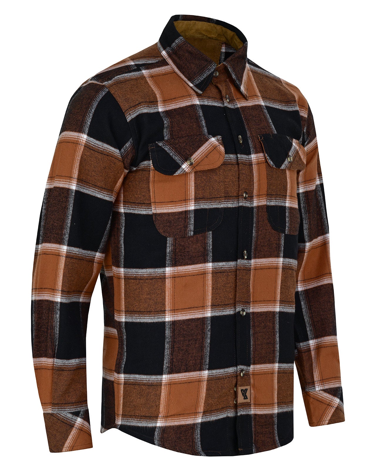 Men's Ironwood Long Sleeve Plaid Button Down Casual Flannel Shirt, Corduroy Collar & Cuffs