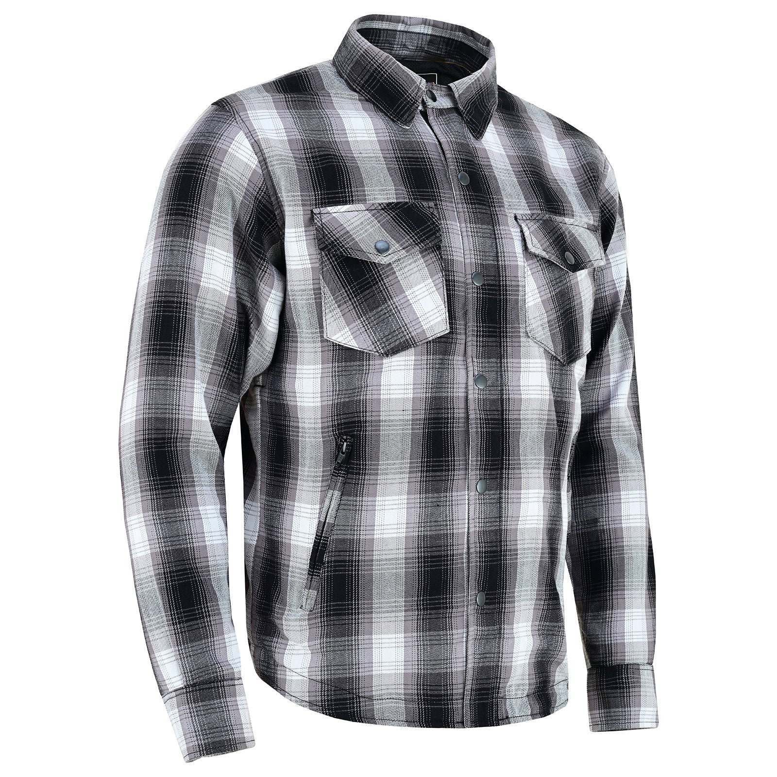 Men’s Timberwolf Armored Flannel Motorcycle Shirt w/Underarm Ventilation & CE Approved Armor Reinforced w/Aramid Fiber