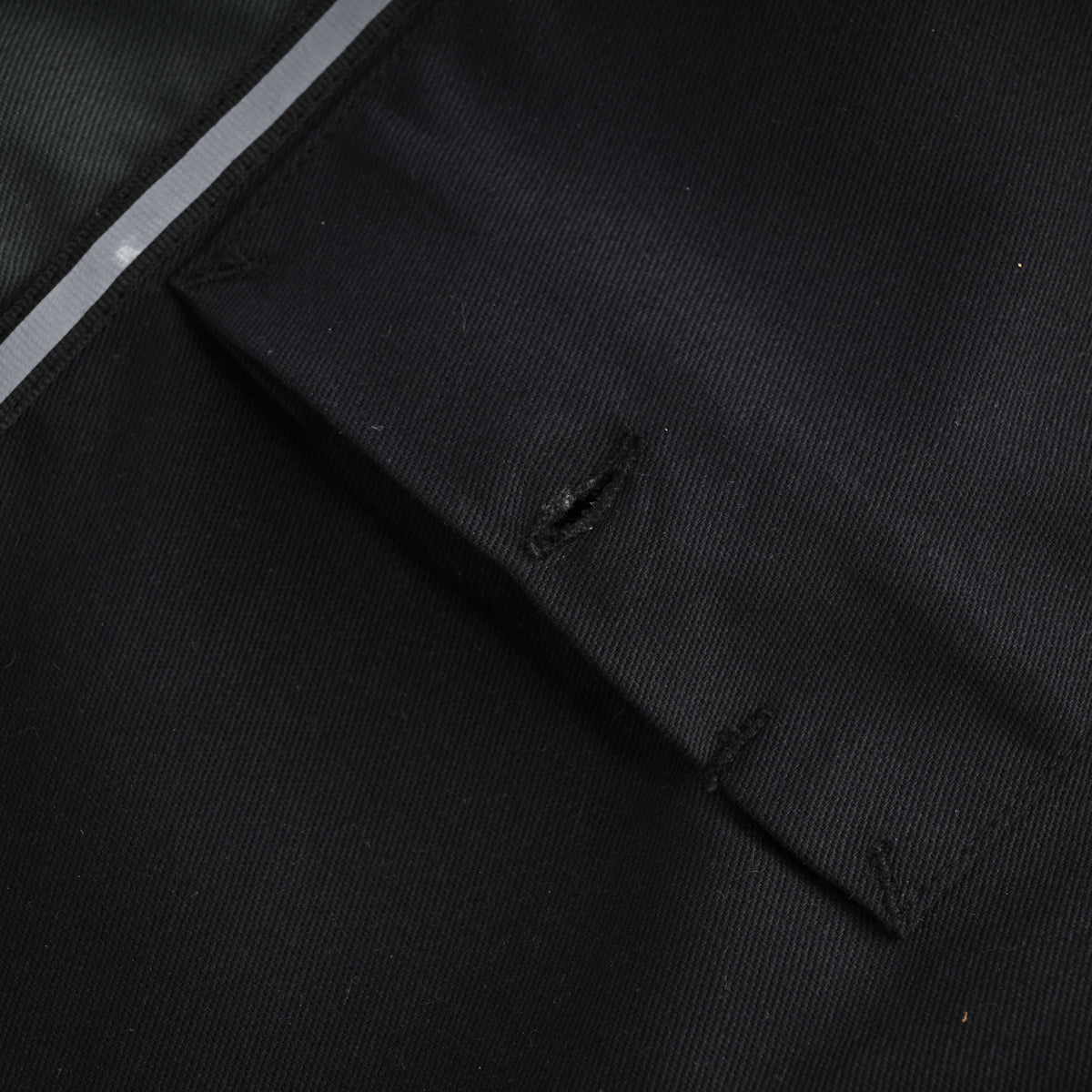 Vance Men's Black Button Up Mechanic Work Shirt w/ Grey Sides & Reflective Strip - detail pic 4