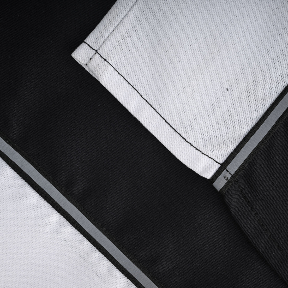 Vance Men's Heavy-Duty Button up Mechanic Work Shirt w Reflective Strip White Sides - detail pic 4
