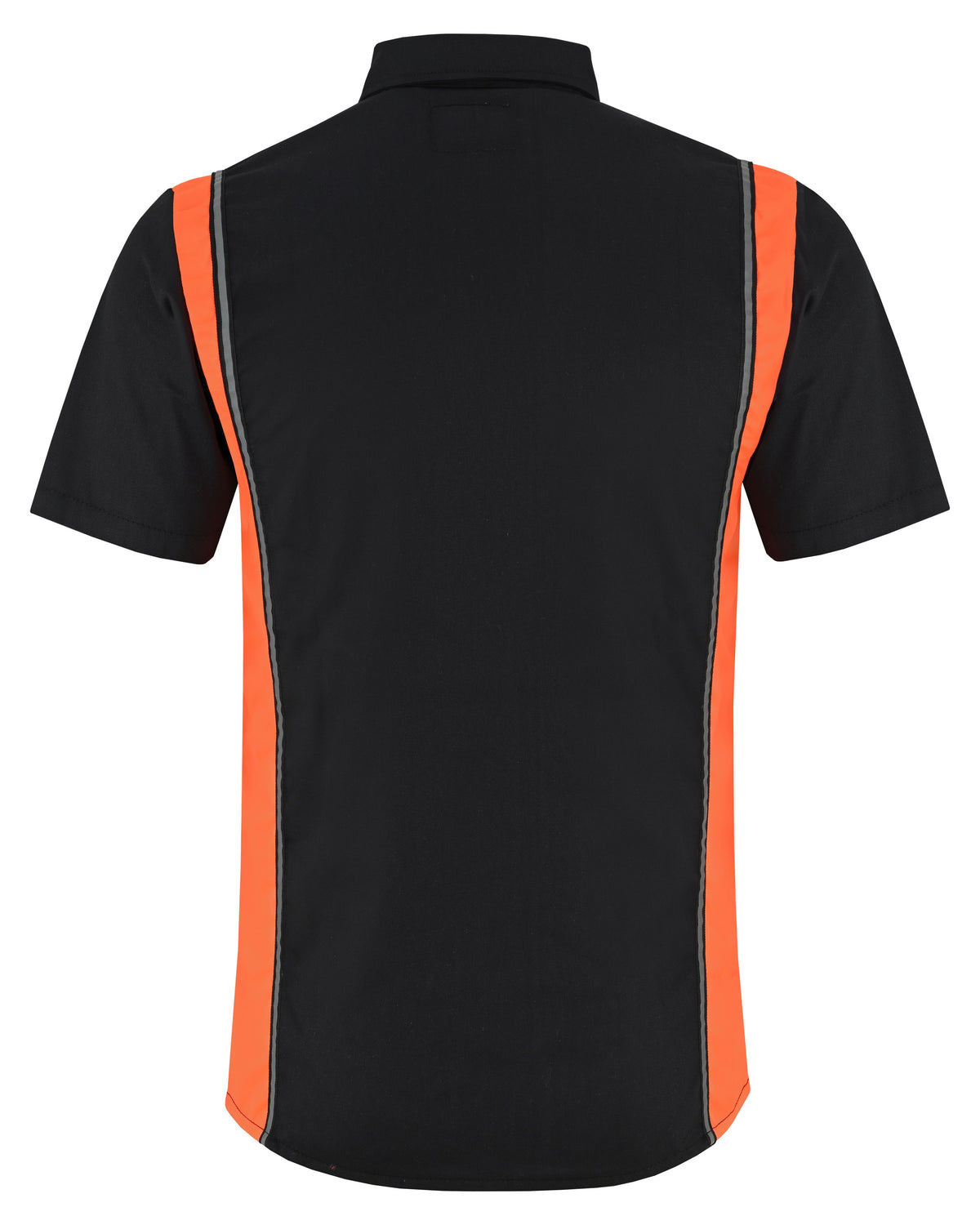 Vance Men's Heavy-Duty Button up Mechanic Work Shirt w Reflective Strip Orange Sides - back