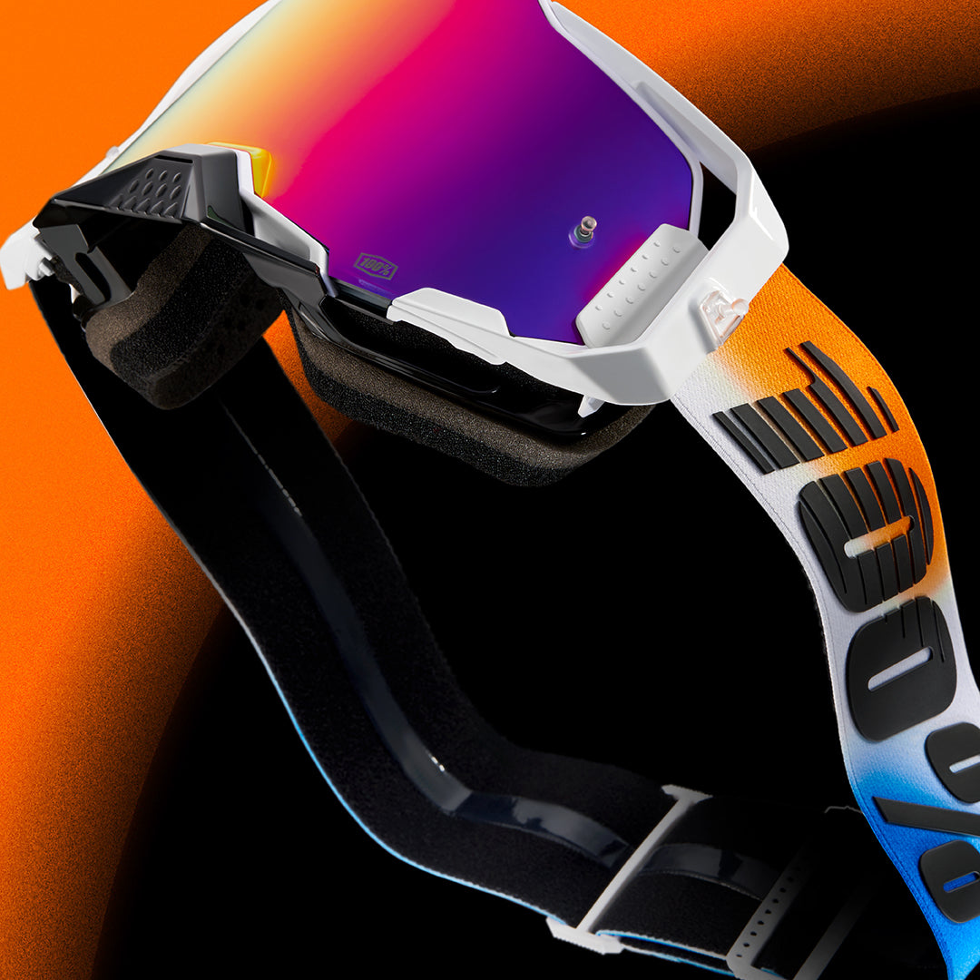 100% Armega Hiper United Mirror Red/Blue Lens Goggle