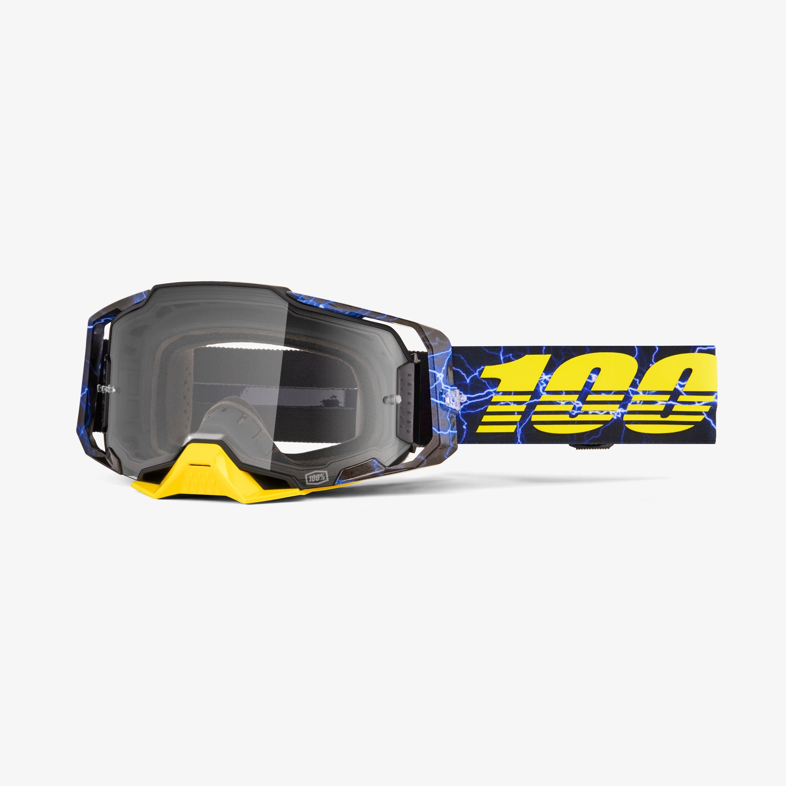 100% Armega Furious Mirror Silver & Clear Lens Goggle