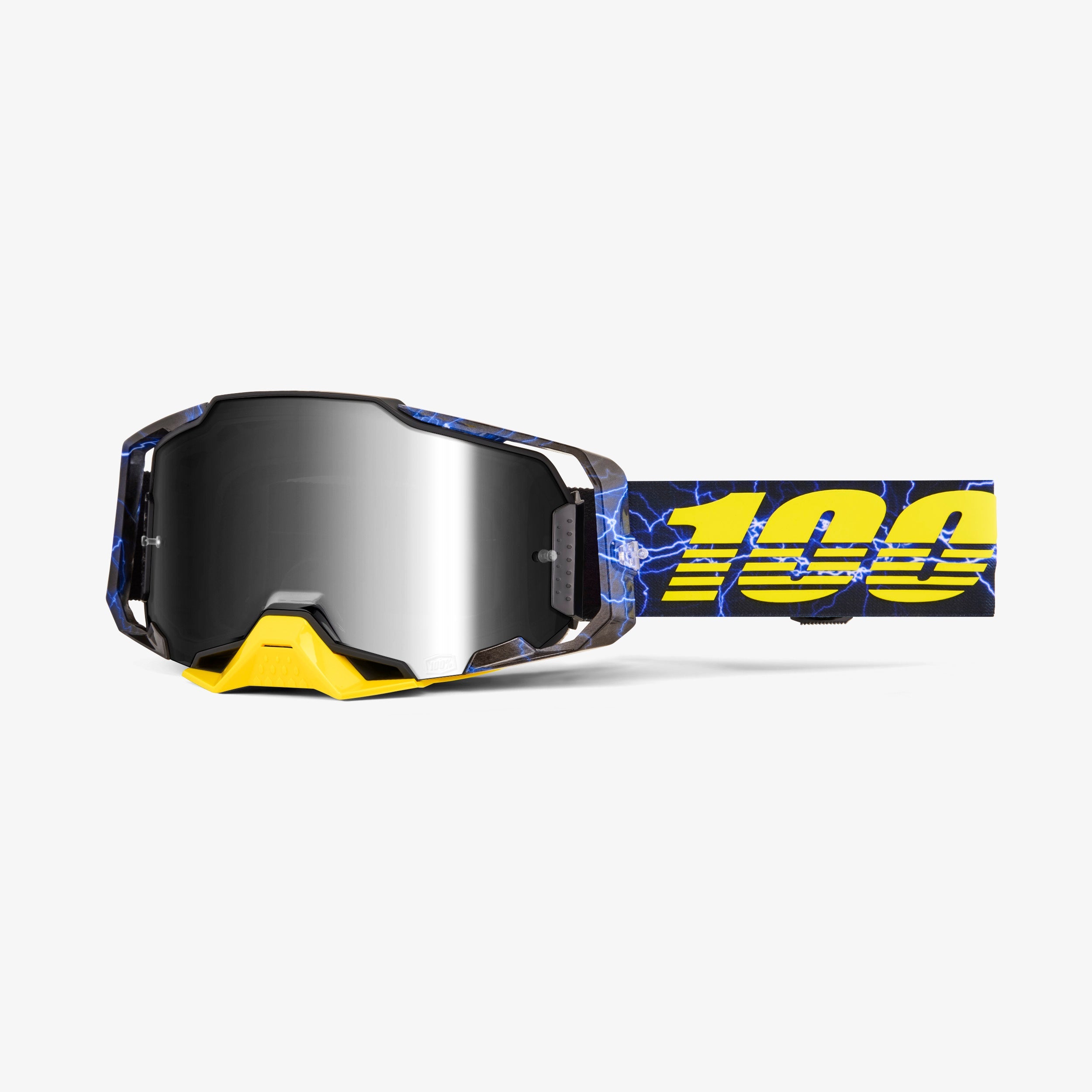 100% Armega Furious Mirror Silver & Clear Lens Goggle