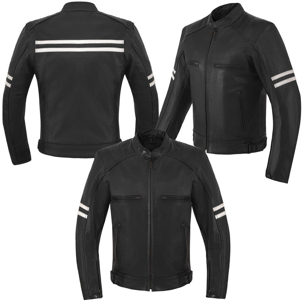 Sport Style Cowhide Leather Biker Motorcycle Riding Jacket | TM