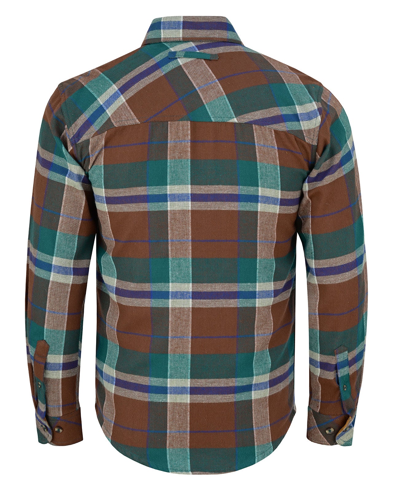 Men's Smoky Mountain Long Sleeve Plaid Button Down Casual Flannel Shirt - Back