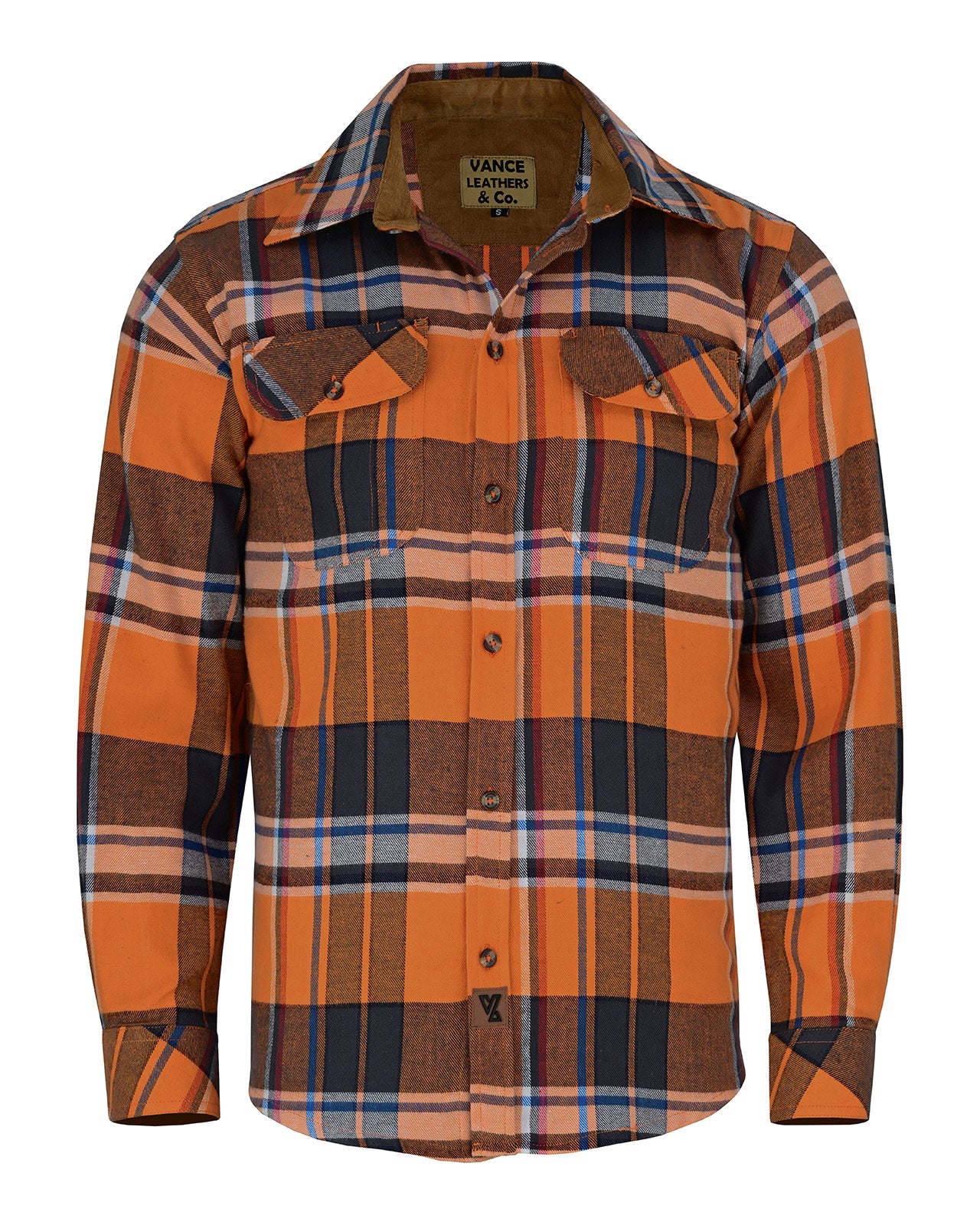 Mens Coffee Flannel Shirt - Front