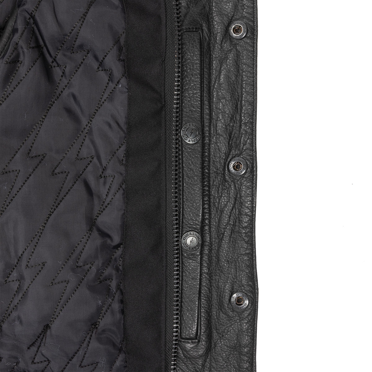 Thrashin Supply Men's Encinal Leather Shorty Motorcycle Riding Vest - CC Pocket