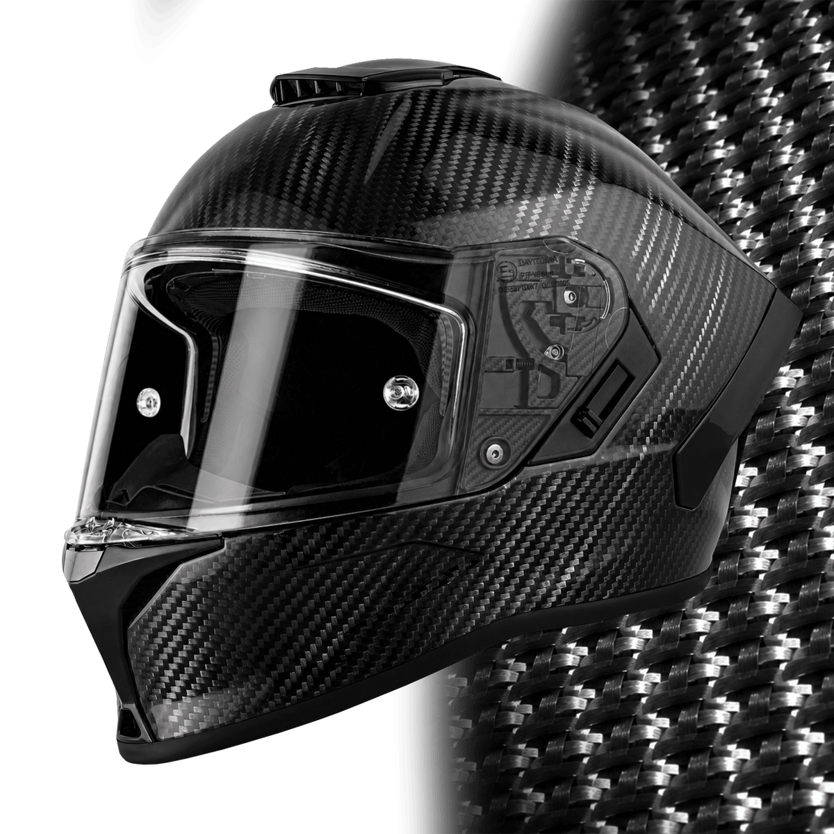 Daytona Viper Silver Carbon Fiber Full Face Motorcycle Helmet