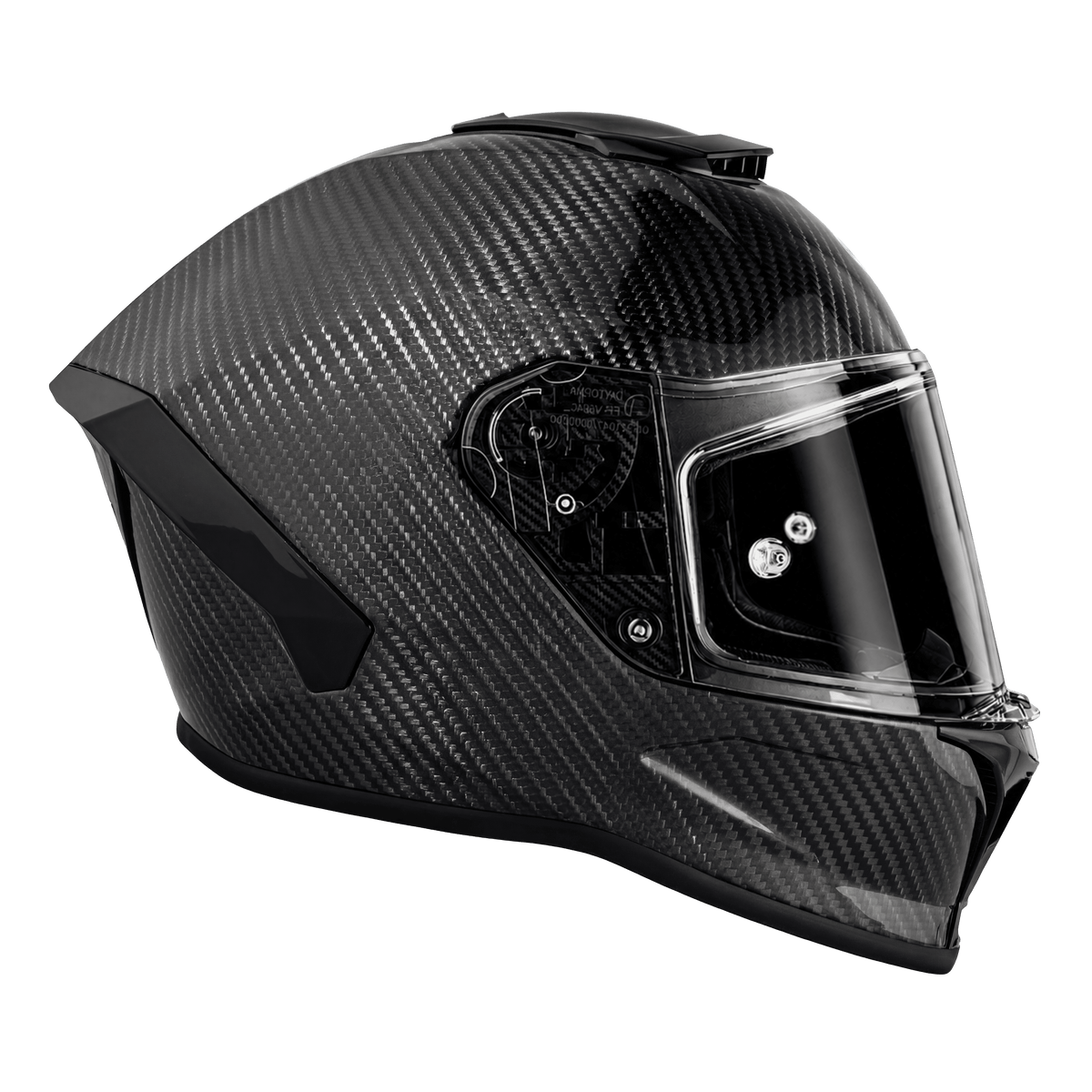 Daytona Viper Silver Carbon Fiber Full Face Motorcycle Helmet