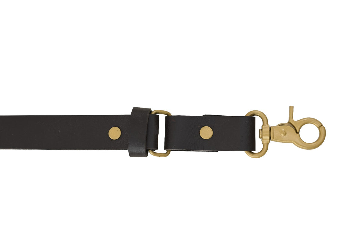 Men’s Premium Leather Y-Back Suspenders, Heavy-Duty Adjustable Braces w/ Brass Swivel Snap Hooks for Jeans & Trousers