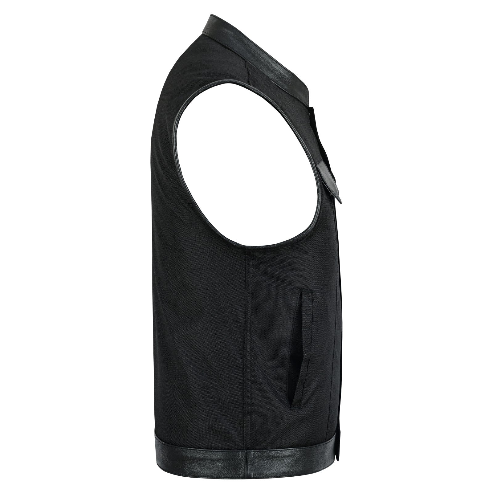 Vance Mens Black Front Zipper and Snap Closure SOA Club Style