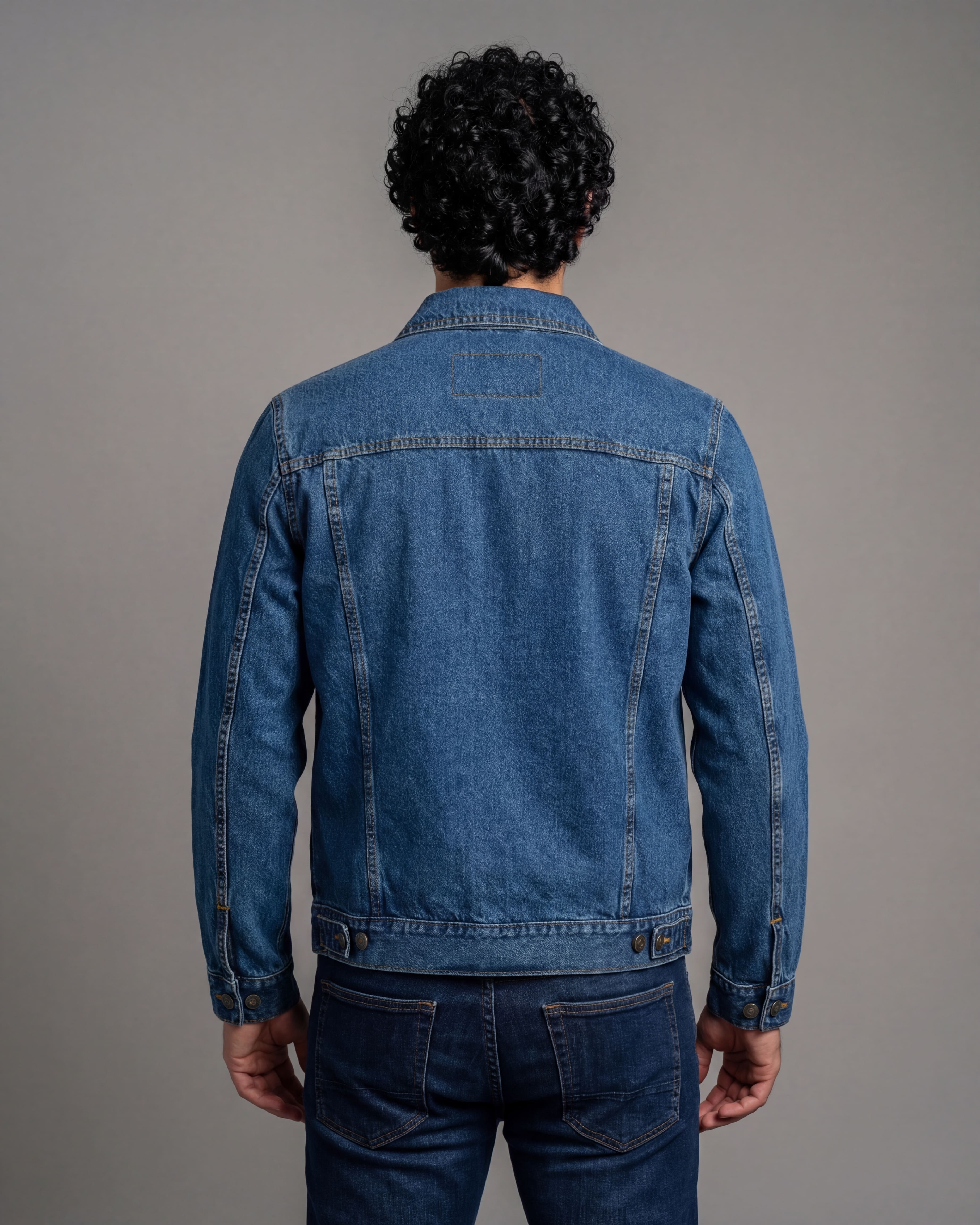 Vance VB510BL Men's Blue Heavy Duty Denim Button Front Motorcycle